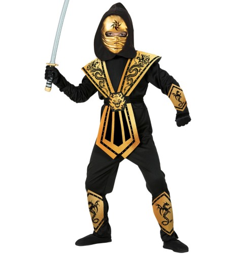 Strój Dziecięcy Ninja Złoty