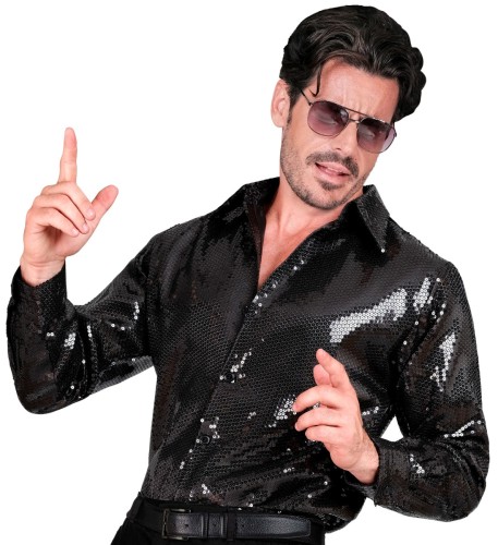 Koszula Disco Cekinowa Czarna