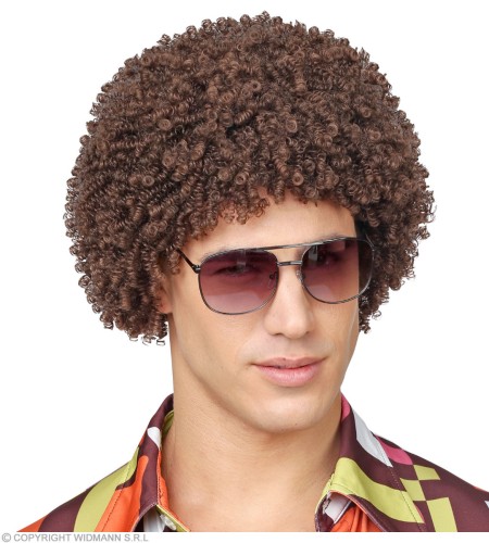 Peruka Afro Brązowe