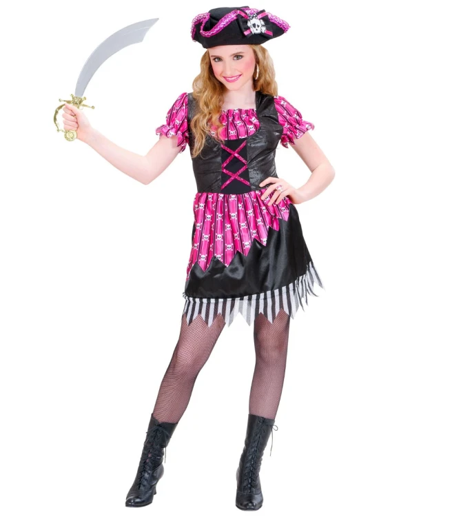 Strój Dziecięcy Piratka Różowa Czaszka