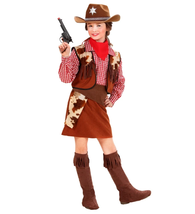 Strój Dziecięcy Kowbojka Rodeo Czerwona