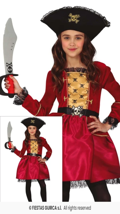 Strój Dziecięcy Piratka Czerwona