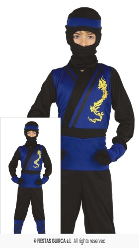 Strój Dziecięcy Ninja Niebieski