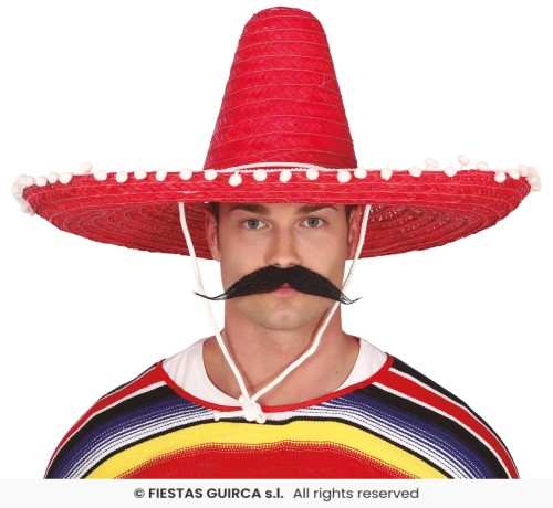 Sombrero Meksykańskie Czerwone