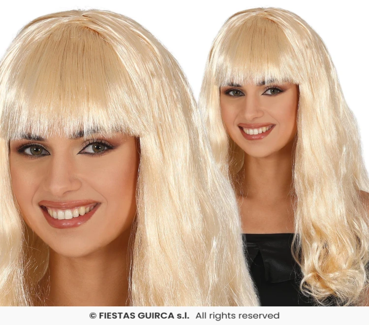 Peruka Damska Blond z Grzywką