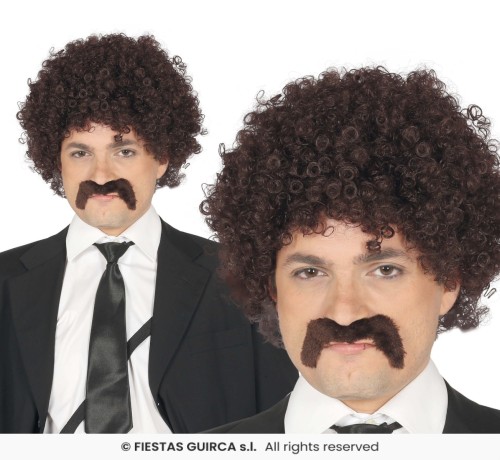 Peruka Afro z Wąsem