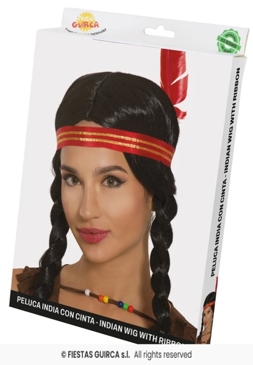 peruka-warkocze-indianki-z-piorkiem