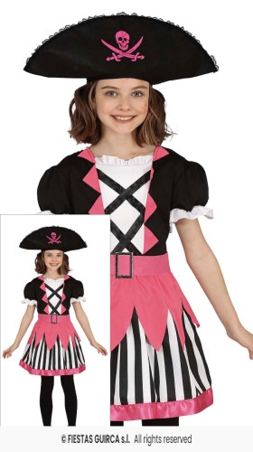 Strój Piratka Różowa Paski