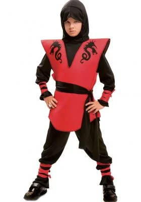Kostium Dziecięcy Ninja Smoczy Czerwony