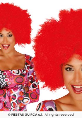 Peruka Afro Czerwona