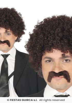 Peruka Afro z Wąsem