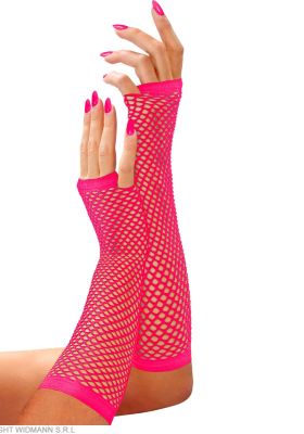 Rękawiczki Różowe Neonowe Długie