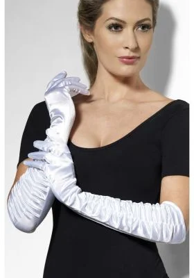 Rękawiczki białe satyna