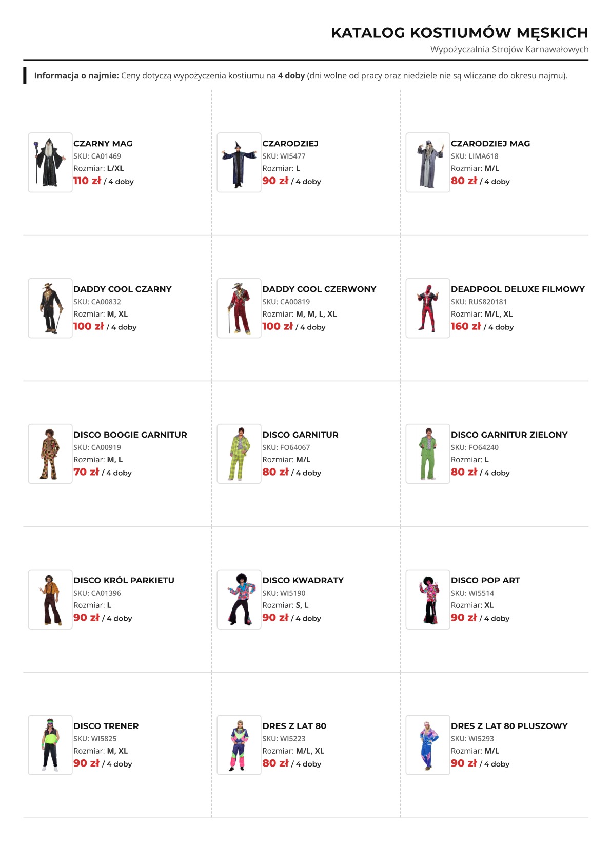 Katalog wypożyczalni strojów - strona 2