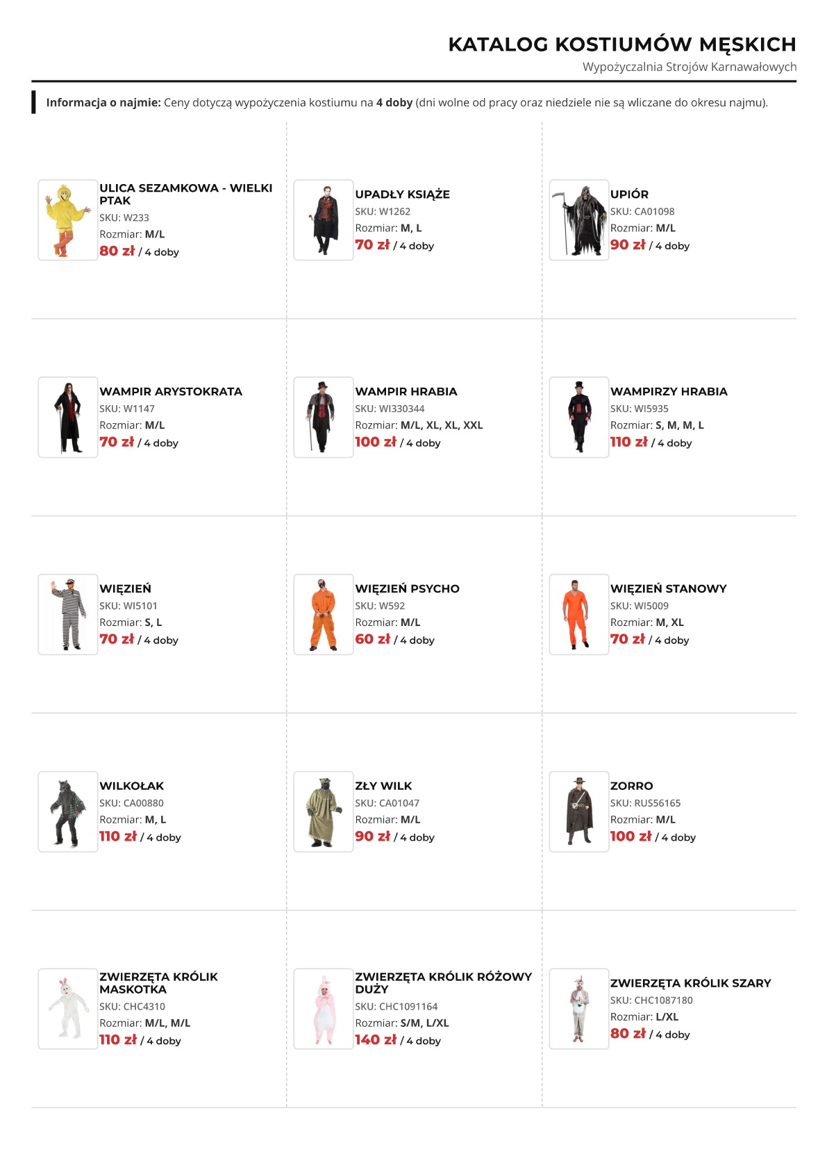 Katalog wypożyczalni strojów - strona 9